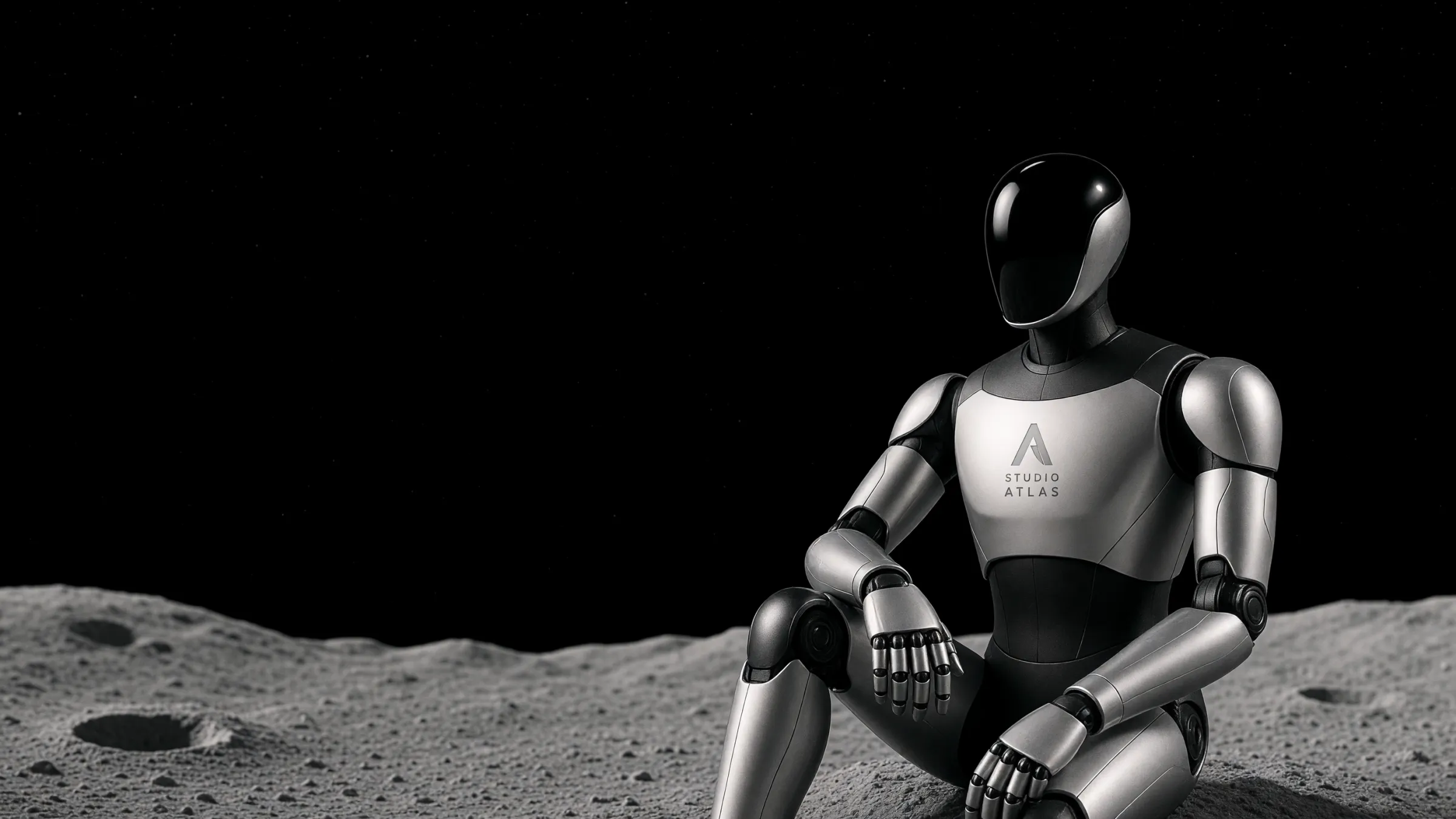 Le robot Studio Atlas assis sur la Lune