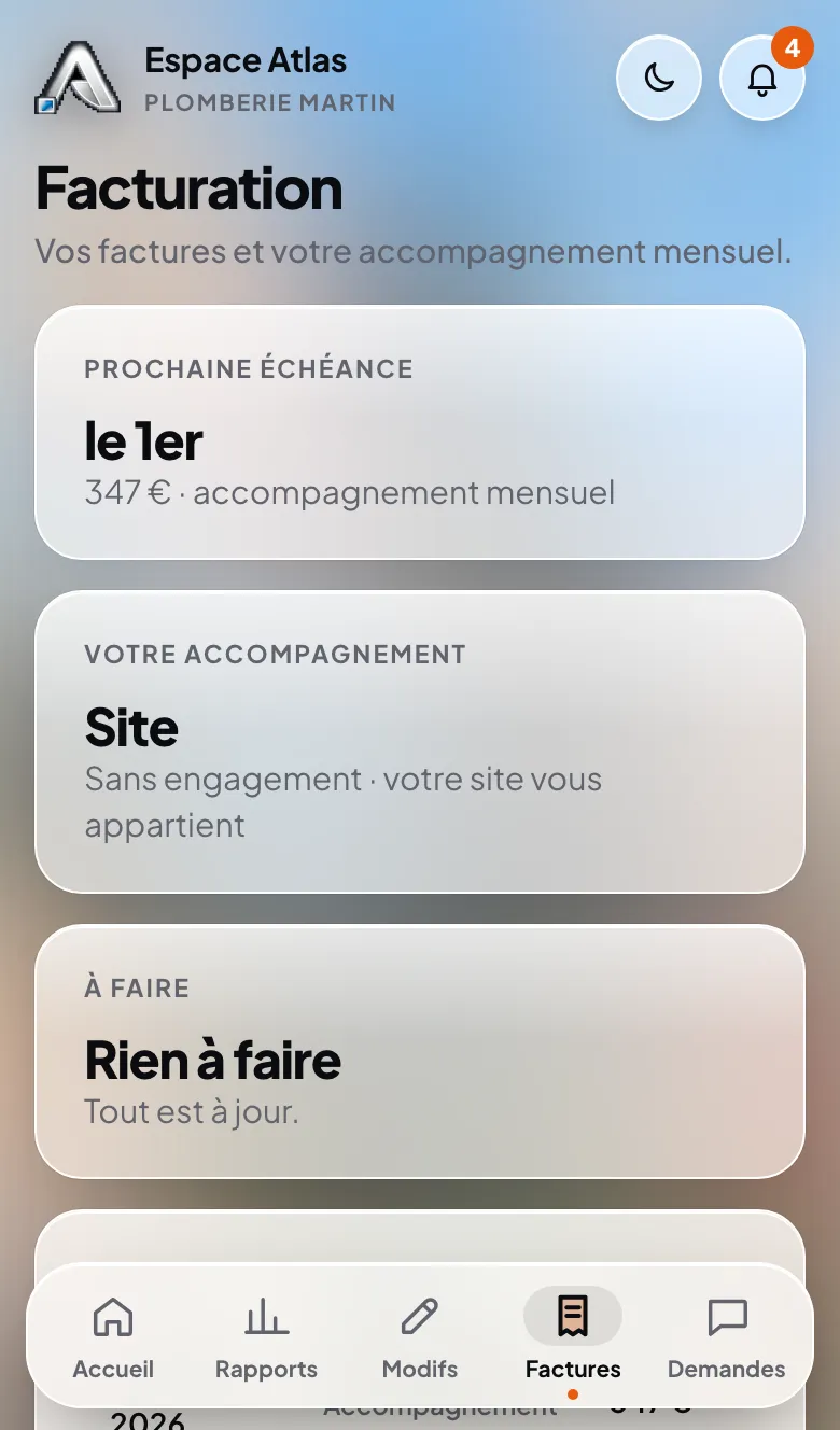 Espace Atlas : vos factures, au même endroit
