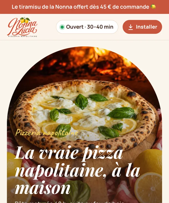 Accueil de la démo Nonna Lucia